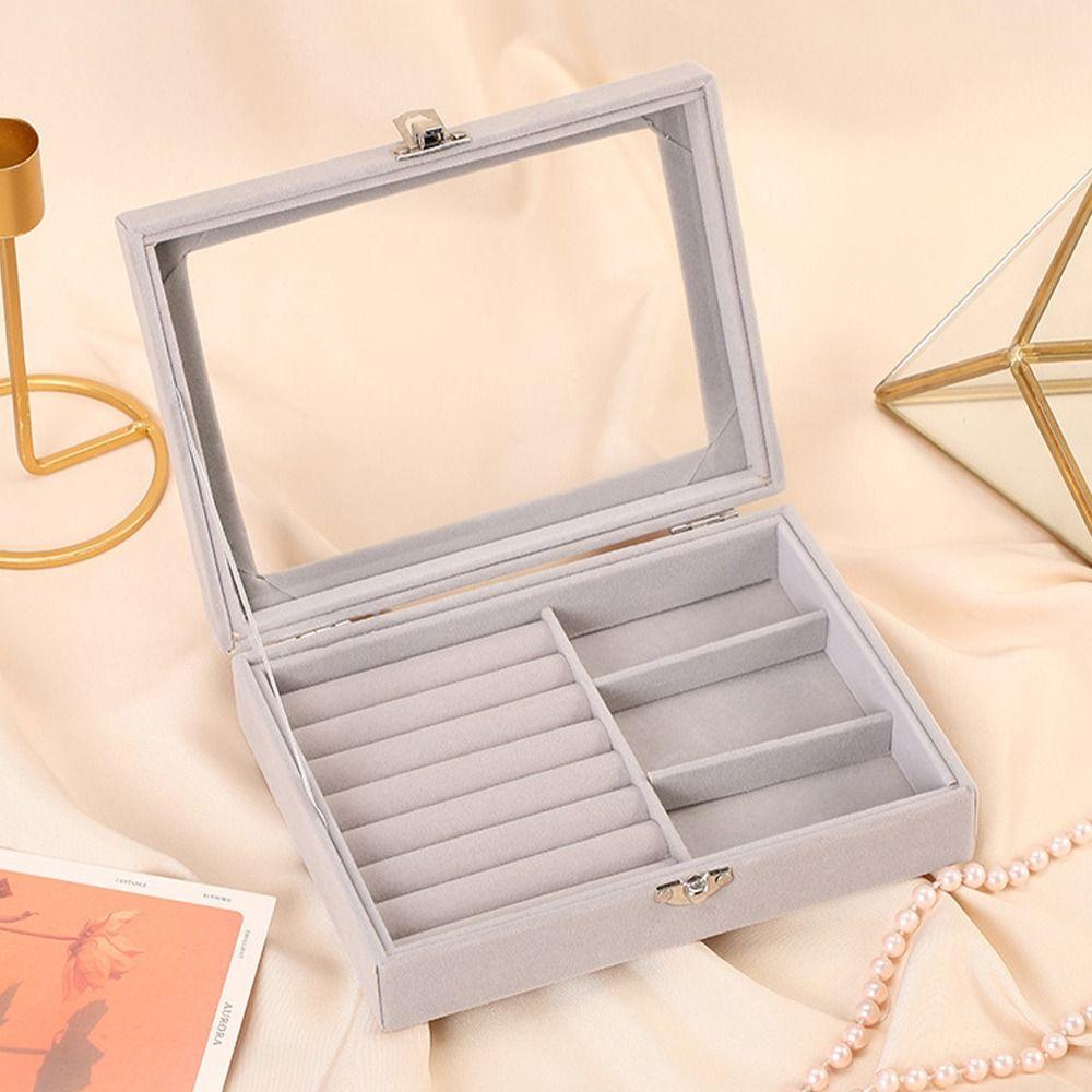 Velvet Necklace Display Tray Stackable Organizer Trays Ring Bracelet Necklace