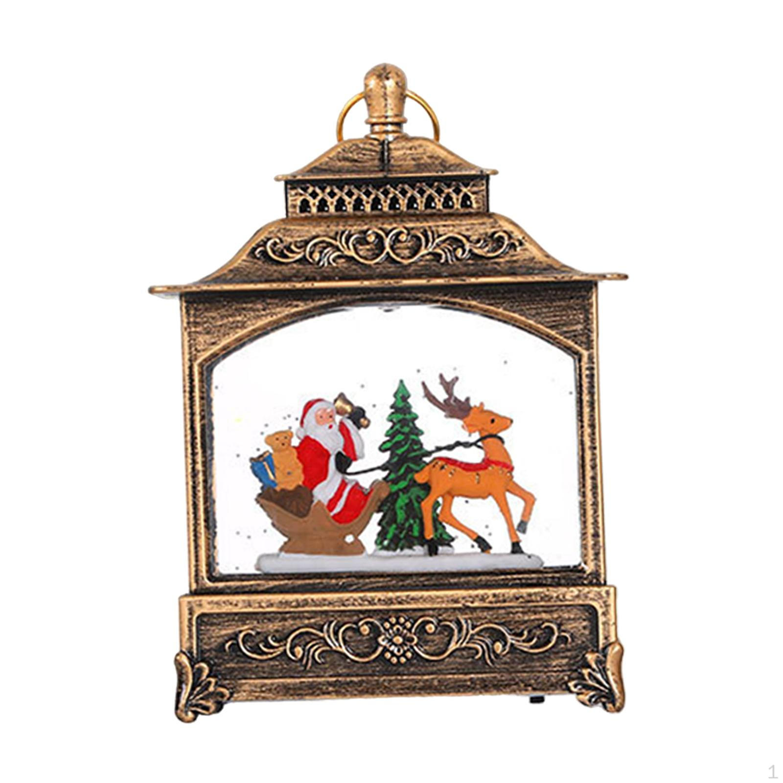 

Різдвяний ліхтар-лампа Домашня прикраса Різдвяний музичний сніговий шар Пейзаж для Deer