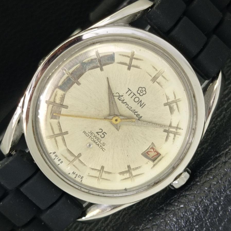 

Б/у TITONI AIRMASTER ROTOMATIC SWISS MENS DATE ORIGINAL DIAL WATCH a427743-2 R1054-a427743