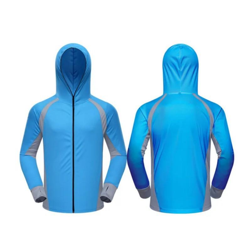

Zippered Fishing Clothes Shirts Quick-drying Sportswear Sun-proof Ultraviolet Breathable Hooded 4XL