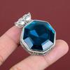 Faceted Indicolite Pendant Gemstone Pendant Antique Jewelry 925 Sterling Silver Pendant Handmade Boho Pendant Vintage Jewelry Gifts For Mom