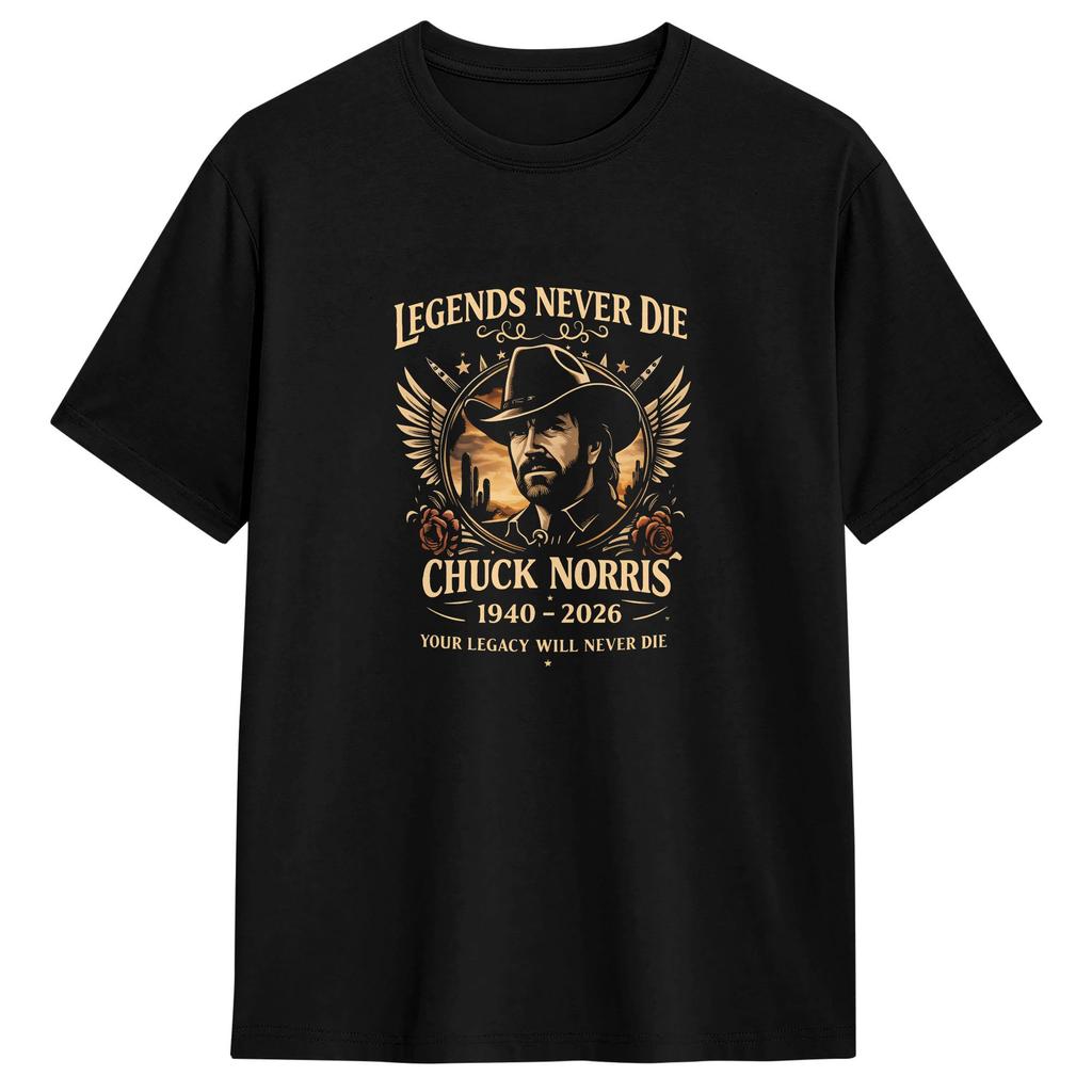 Chuck Norris T Shirt Harajuku T Shirts ShortSleeved Vintage Tshirt Summer Cotton Oversized Top Tees
