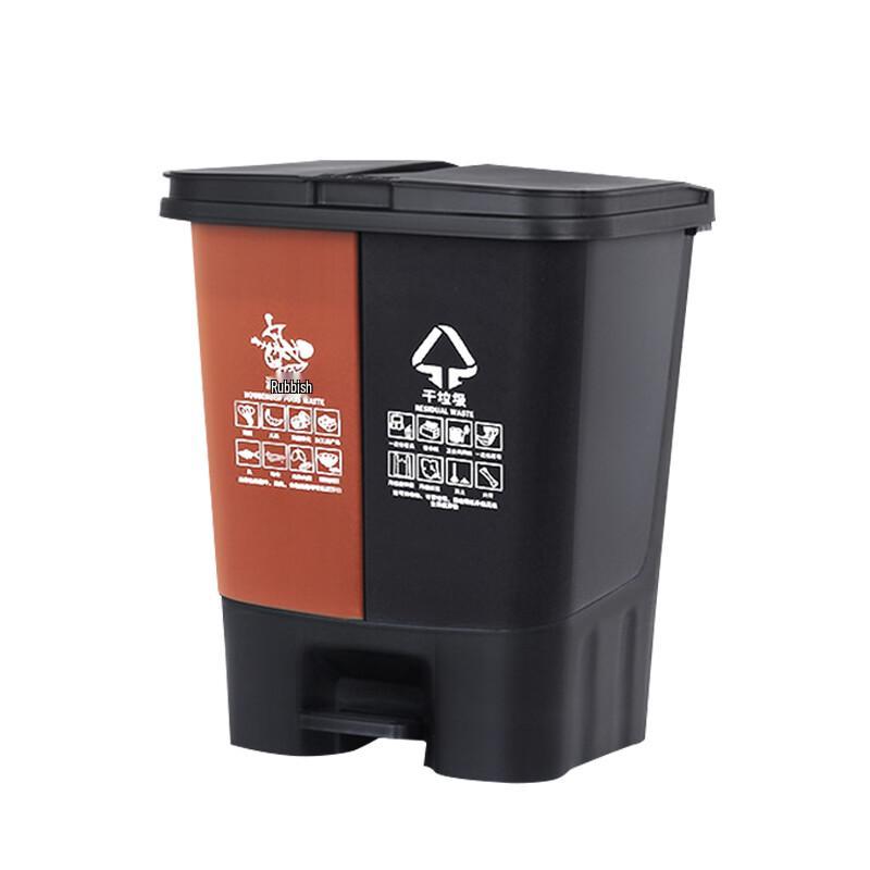 Laobaojia Dual-Bin Pedal Waste Bin 20L