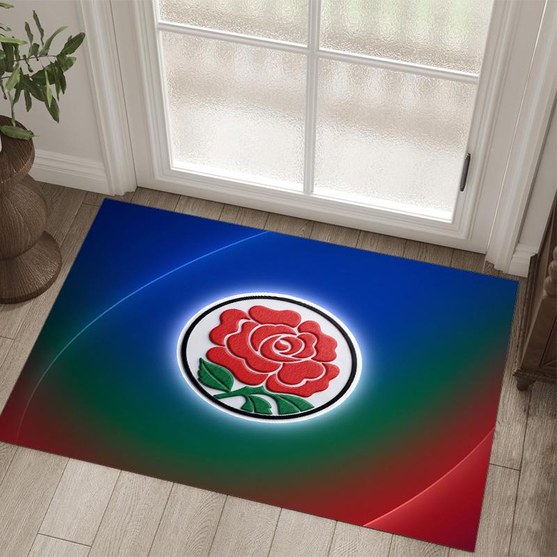 Blackburn Rovers Football Design Crystal Velvet Carpet Cozy Non?Slip Printed Rug For Bedroom Living Room Entrance