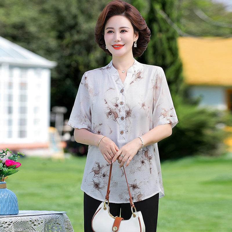 Damen Sommer V-Ausschnitt Pullover Große Größe Locker Leicht Kurzarm Lässig Büro Kurzarm T-Shirt