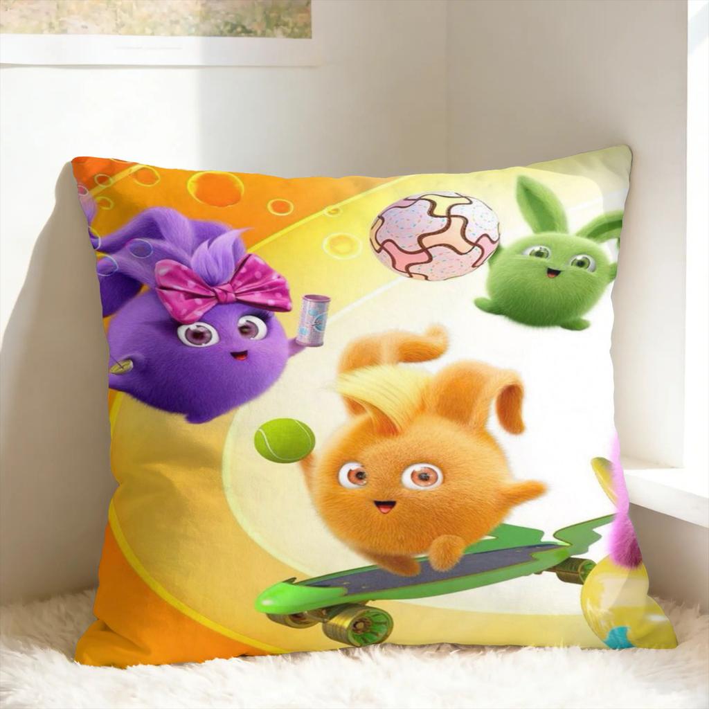 S-Sunny B-Bunnies Pillowcases Novelty Pillow Case For Couch Sofa Bedroom Design Pillow Cover