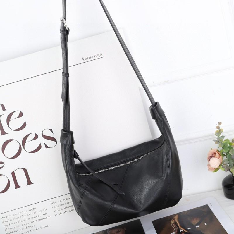 High-end Natural Cowhide Dumpling Bag All-matching Genuine Leather Women's Casual Fashionable One-shoulder Cross-body