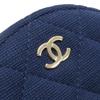 Used AUTHENTIC CHANEL Chain Shoulder CC Mark Matelasse Round Shoulder Bag Blue Cotton
