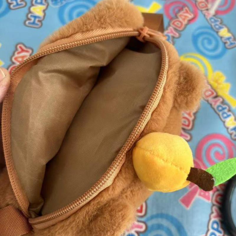 Cute Capibara Capybara Large Capacity Plush Shoulder Bag Casual Travel Crossbody Bags