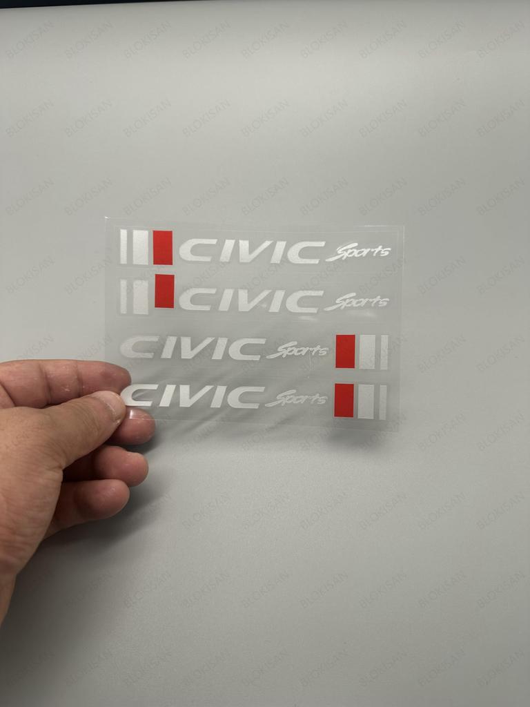 Set of 4 Civic Stickers, 11th Generation, FL1/FL4, 10th Generation, FC1/FK7 Type, All Series,