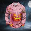 Men's Casual Long Sleeve Button Down Shirt for Halloween Party