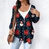 Women's Fashionable Casual Long Sleeved Loose Oversized Printed Top