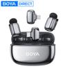 BOYA Mini 2 Trådløs Lavalier Krave Mini Mikrofon Støjreduktion til iPhone 6-17 USB-C Android Smartphone PC Live Streaming