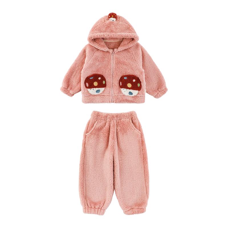 YOEHYAUL Girls' Winter Soft Hooded Homewear Set