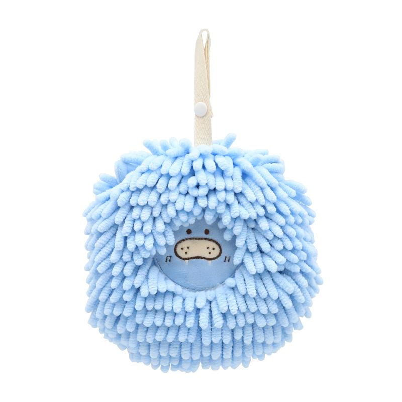 Uroczy Ręcznik Chenilowy z Kreskówkowym Barankiem - Super Chłonny i Szybkoschnący Wiszący Ręcznik Kula do Kuchni i Łazienki