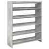 VidaXL Étagère à chaussures gris béton 80x25x100 cm bois d'ingénierie, rangement de chaussures, armoire de rangement de 859899