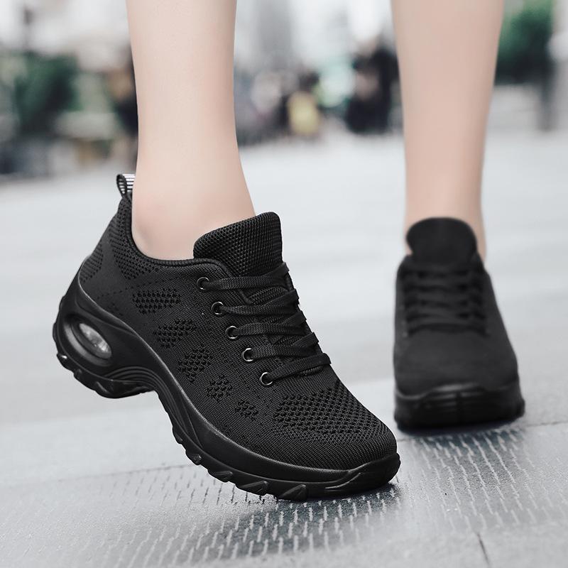 Sneakers summer new mesh breathable running shoes air cushion platform casual travel shoes