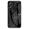 For Xiaomi Redmi Note 14 5G Case Marble Pattern Tempered Glass+PC+TPU Protective Phone Cover