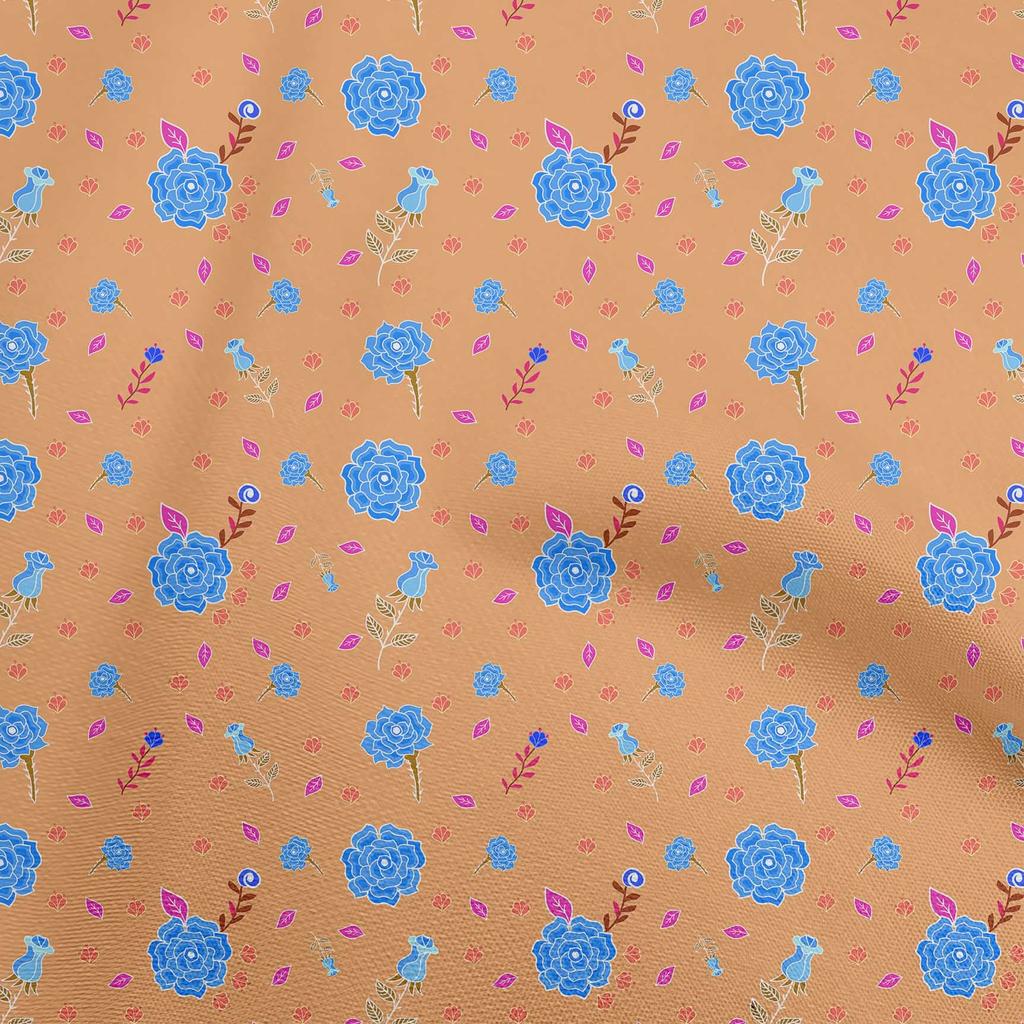 oneOone Cotton Flex Black Fabric Asian Retro Floral Craft Projects Decor Fabric Printed By The Yard 40 Inch