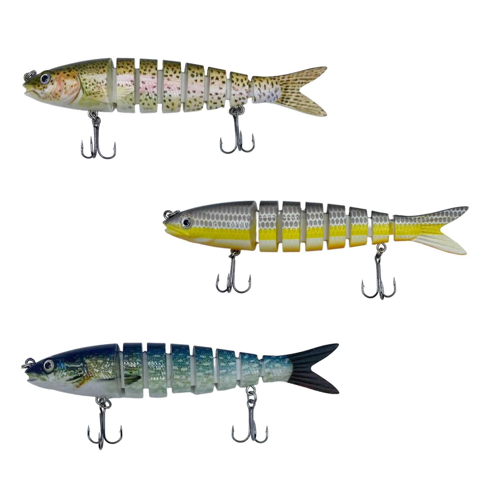 

Lunari Big Bait Lipless Lure Swimbait Jig for Bass Sea and Jointed Set of Fishing, Bass, Trout, Lure, 3-Piece (Set 3)