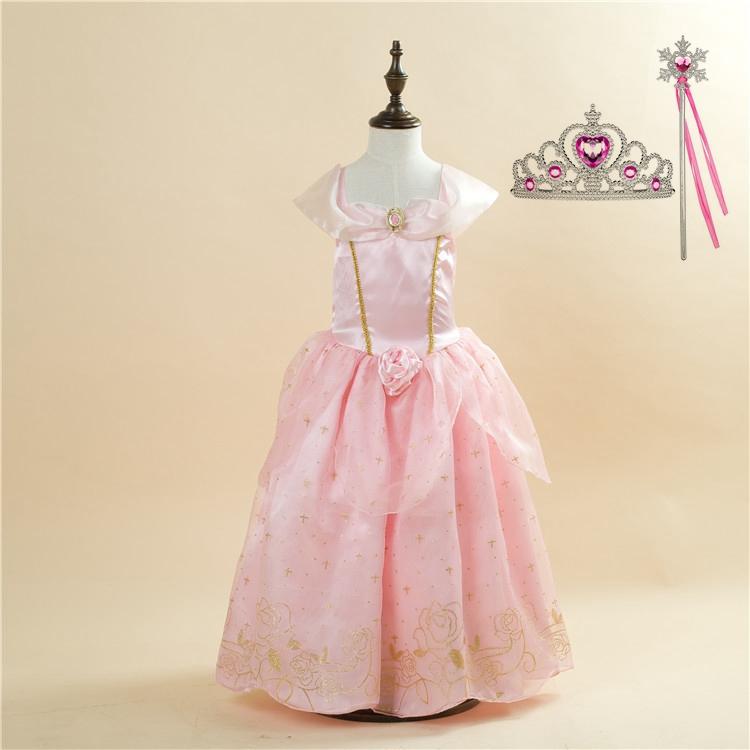 Kids Princess Dresses Girls Belle Party Costume Children Halloween Christmas Party Elegant Dress