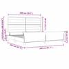 Bed Frame with Headboard Dark Gray 200 x 200 cm Fabric