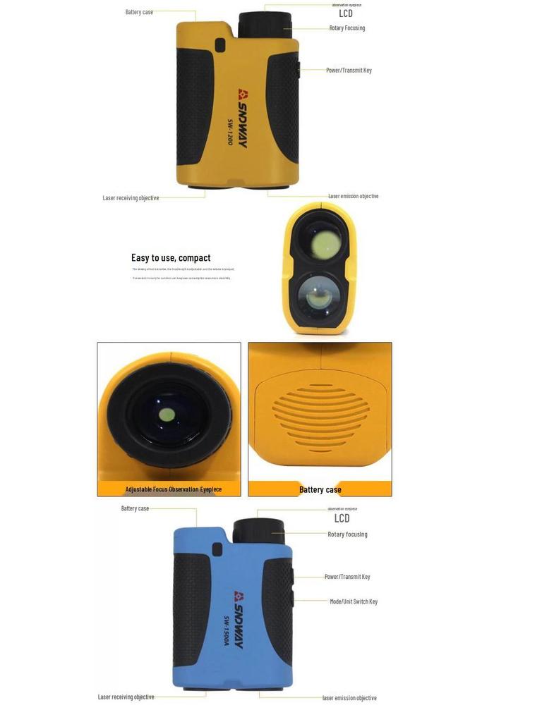 Dadawei Laser Rangefinder Binoculars: 800/1200/1500m Handheld Height & Distance Measuring Telescope