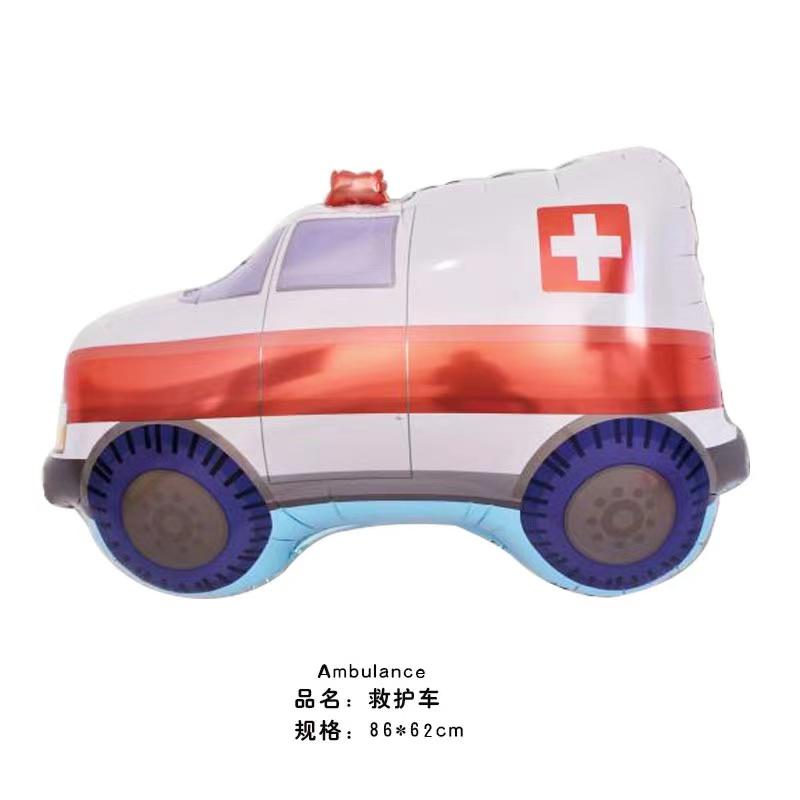 1Pc Cartoon Car Balloons Train Fire Truck Tank Engineering Car Tractor Aluminum Film Balloon Birthday Party Baby Shower Toy