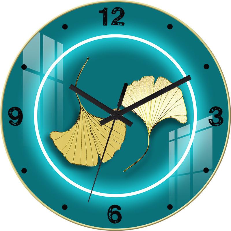 12/14-inch Simple Creative Silent Wall Clock Nordic Fashion Crystal Porcelain Clock Home Living Room Wall-mounted Glass Clock