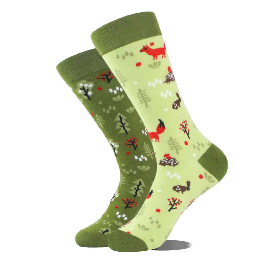 Chaussettes Nouvelle Mode Créatives Animal AB Asymétriques en Coton Personnalisées Populaires Street Jacquard Chaussettes Couple