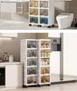 Flip-Up Seam Narrow Storage Cabinet for Kitchen, Bathroom, or Living Room