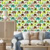 Wallpaper Elephants Animals Flowers Hearts for Living Room and Bedroom 50x1000