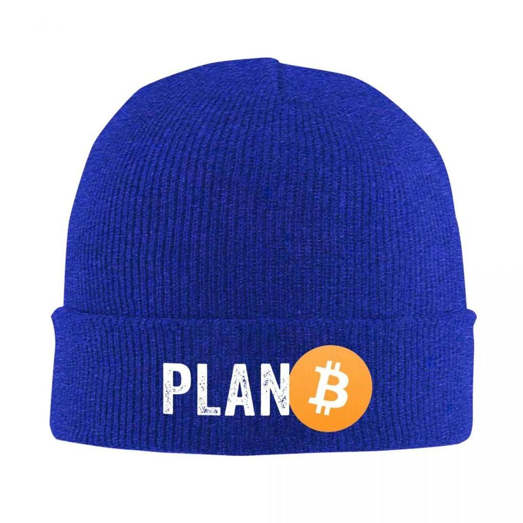Bitcoin Crypto Currency Plan B Knitted Hat Women's Men's Skullies Beanies Winter Hat Acrylic Warm Melon Cap