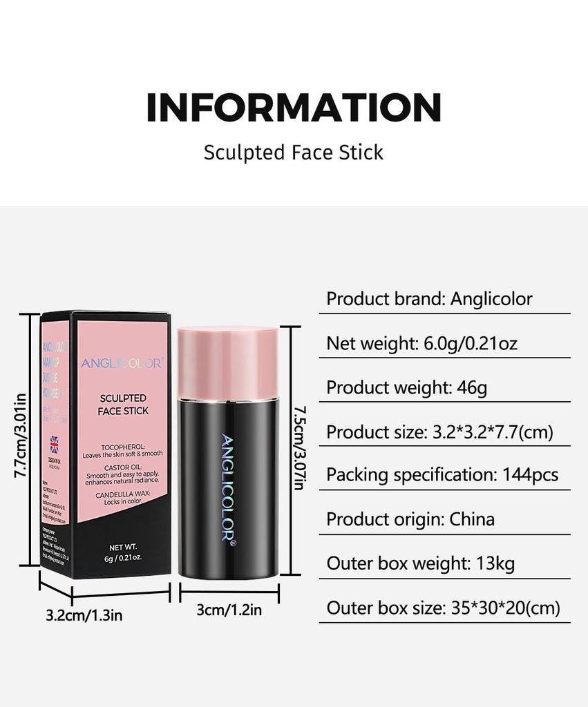 Highlighter and Contour Stick: 3D Brightening, Under-Eye Concealing, Face Blush Cream