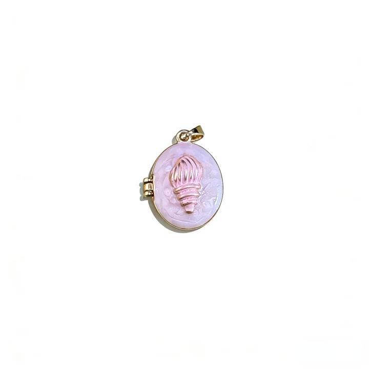 European & American Open-Face Pocket Watch Heart Pendant with 18K Gold Color Retention & Colorful Dripping Oil Painting Design