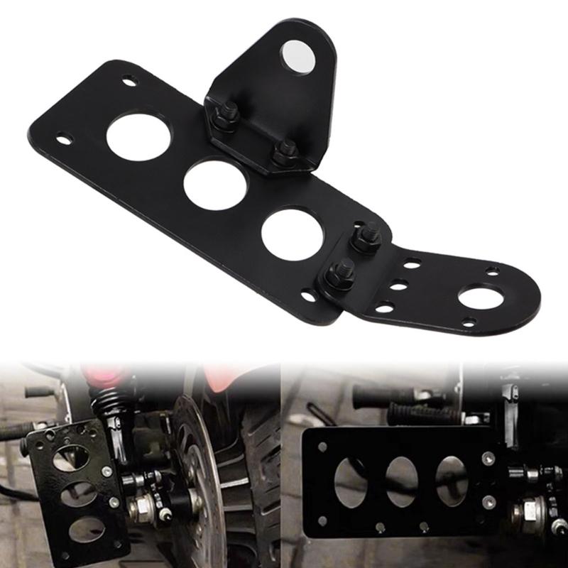 Motorcycle Tail License Plate Bracket Side Mount Adjustable Slotted Aluminum Plate Bracket for Clean Custom Rear End Layout Projects