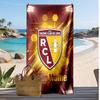 Racing club de lens Telo da Spiaggia Stampato Personalizzato Logo Calcio Supporto Nome Personalizzato Testo Asciugamano Assorbente Per Sport Viaggio Regalo Speciale