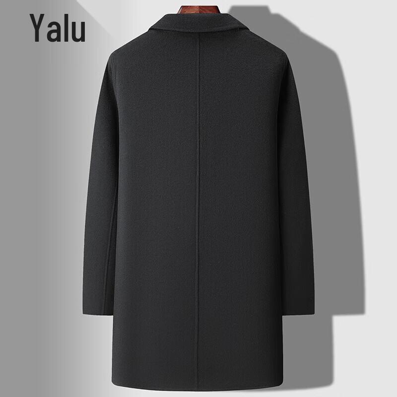 YaLu Men's Merino Wool Blend Mid-Length Overcoat