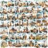 50 Transparent World Building Sticker Packs, Waterproof Transparent PET Manual Decorative Guitar Notebook