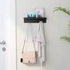Wall Mounted Key Holder with 6 Hooks Shelf Organizer New Tableware Hanger  Wall Decor