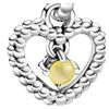 Pandora Beaded Heart Silver Pendant Women's Silver 798854C11