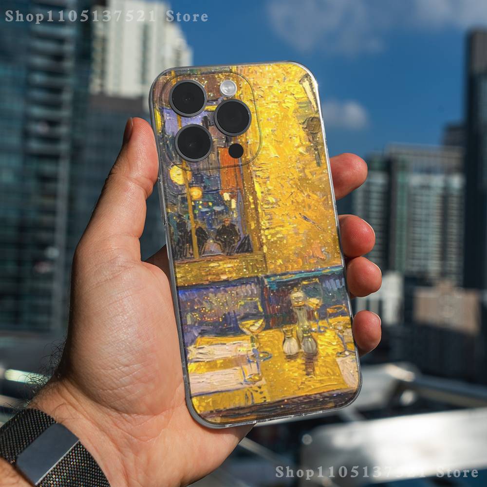 

Art V-Van G-Gogh Tavern Phone Case For iPhone 17,16,11,15,13,14,12,Air,Mini,Plus,Pro,Max,Plus,E Clear Soft Shell iPhone17Promax