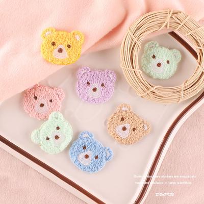 Etichetta Ricamata Simpatica Testa di Orso Adesivo Ricamato Fai da Te Accessori per Diario a Mano Accessori Patch Spilla Gioielli Accessori per Capelli Adesivo in Stoffa