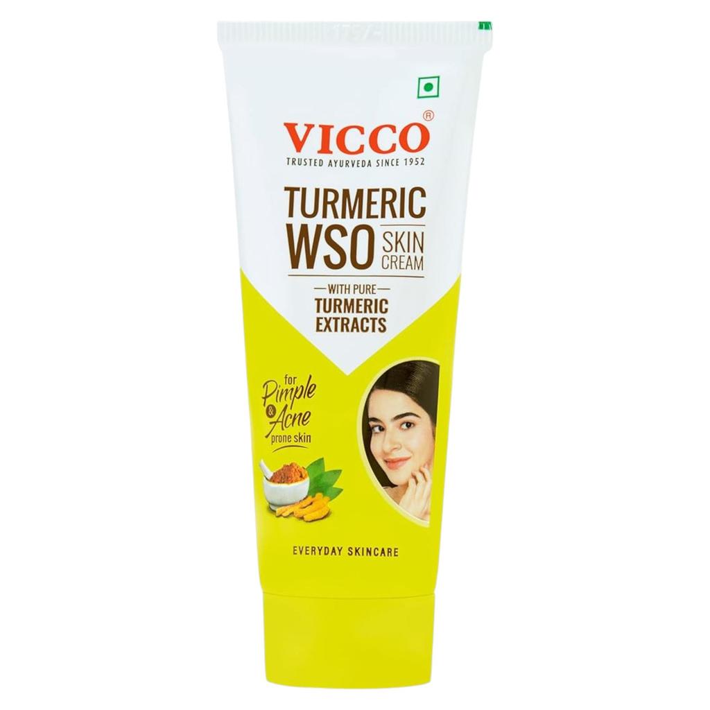 Vicco Turmeric WSO Ayurvedic Skin Cream For Pimples, Dark Spots, Blemishes & Clear Radiant Complexion | Natural Glow & Even Tone Care 30g Pack Of 1