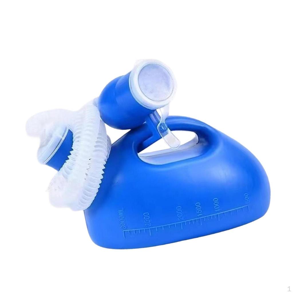 Male Pee Bottle Collection Pot with Lid and Hose Urinary Container for Patient