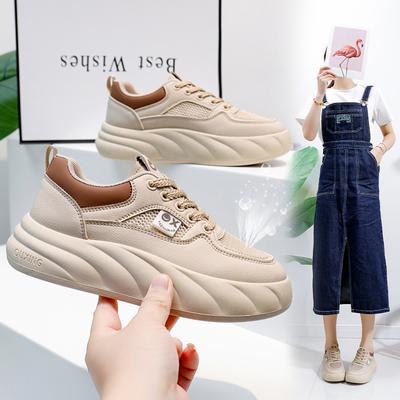 Été Nouveau Style Coréen Ins Respirant Chaussures Blanches Chaussures de Planche Décontractées Basses pour Femmes Chaussures à Plateforme Kt2638