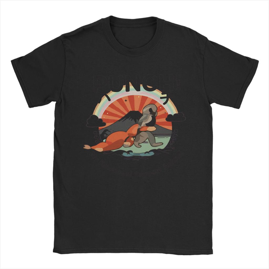 Punch the Monkey My Emotional Support Animal TShirts Unisex Pure Cotton Tee Shirt Round Neck Short Sleeve T Shirt Unique Tops