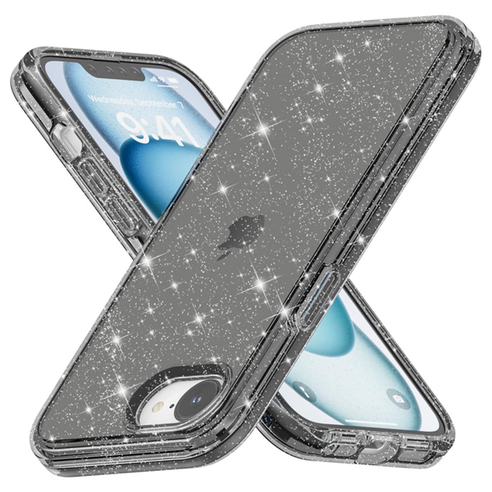 

Для iPhone 16e Чехол Утолщенный Противоударный ТПУ+ПК Блестящая Задняя Крышка Black