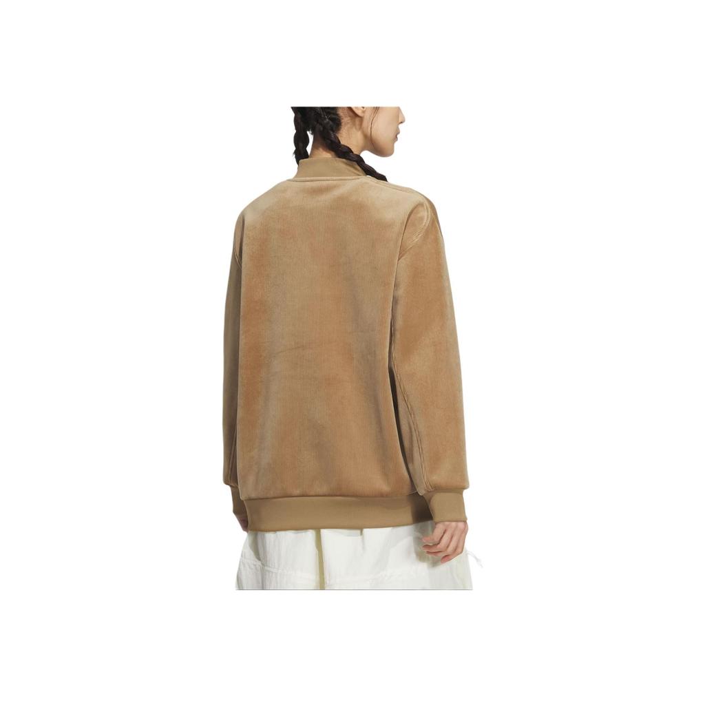 Adidas Lounge Bonded Warm Sports Casual Loose Long Sleeve Jacket Women Jackets Desert-Brown JJ3547