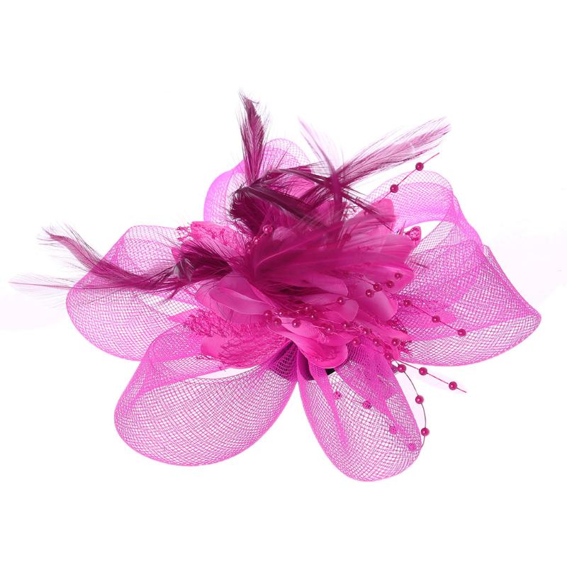 Women's Fashion Flower Feather Bead Corsage Hair Clip Bridal Hairband Brooch Pin Brida Barrettes Hair Accessories Jewelry
